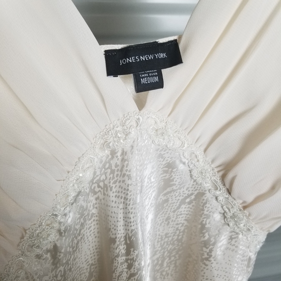 Midi Length Silky Slip Dress Cream Color size Medium - Picture 9 of 11